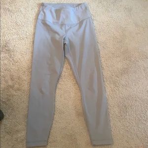 Gray/silver ankle length workout tights